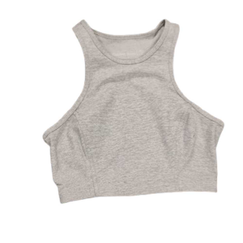 Outdoor Voices Women's Heathered Gray High Neckline Cropped Tank Top Sz S